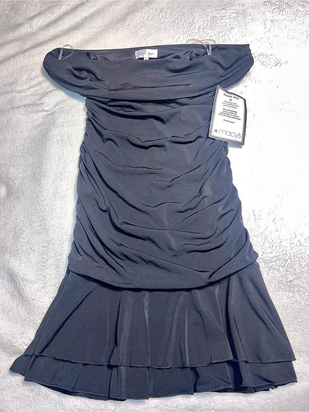 Max Studio Ruched Mini Dress in Black Size Medium NWT
